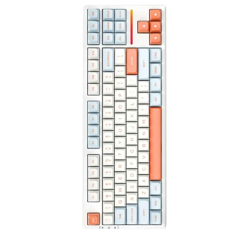 VXE V87 Tri-Mode RGB Hot-Swappable Mechanical Keyboard (Jelly Orange) (Strawberry Pudding Switch)