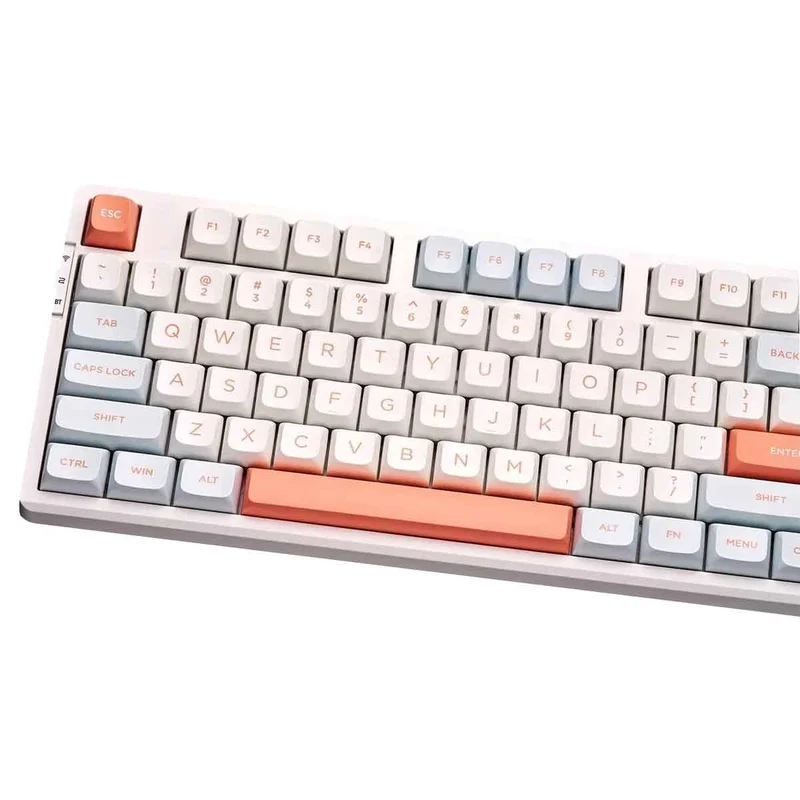 VXE V87 Tri-Mode RGB Hot-Swappable Mechanical Keyboard (Jelly Orange) (Strawberry Pudding Switch)
