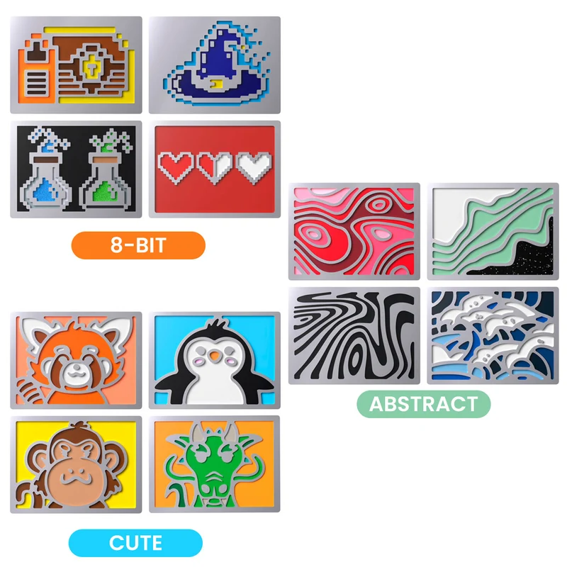 HyperX Badge Pack Gaming Keyboard Swappable Magnetic Badges (8-Bit, Abstract, Cute)