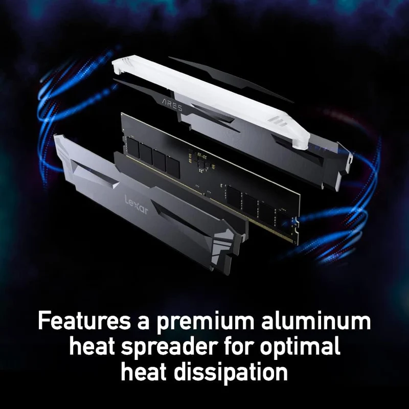 Lexar Ares RGB 32GB Kit (2x16GB) DDR5 6000MHz CL34 UDIMM Desktop Memory (LD5FU016G-R6000GDGA)