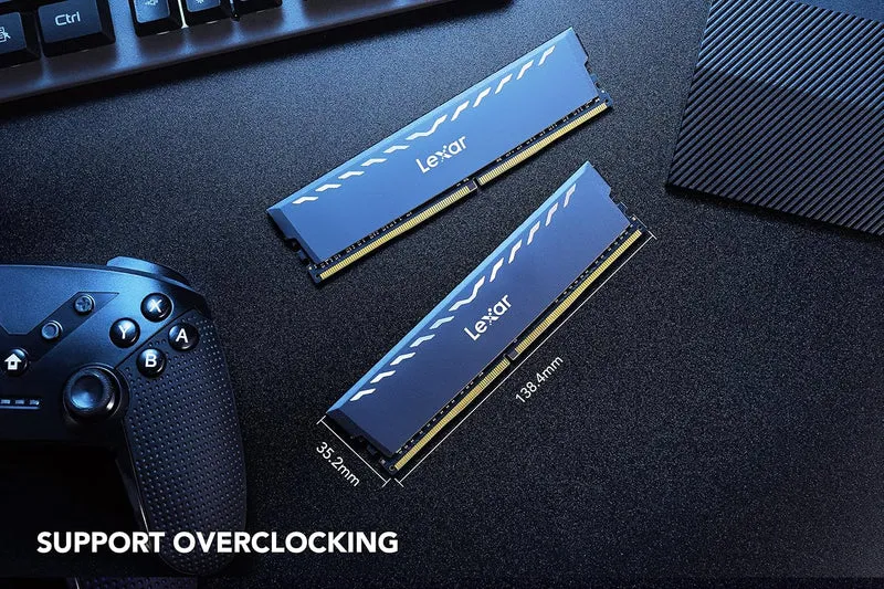 Lexar Thor 16GB Kit (2x8GB) DDR4 3200MHz CL16 Intel XMP 2.0 Gaming Desktop Memory (Dark Grey) (LD4BU008G-R3200GDXG)