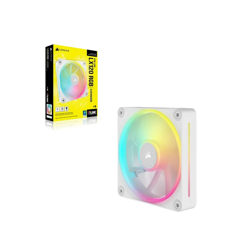 Corsair iCUE LINK LX120 RGB 120MM PWM PC Fan Expansion Kit (Single Pack) (Black, White)