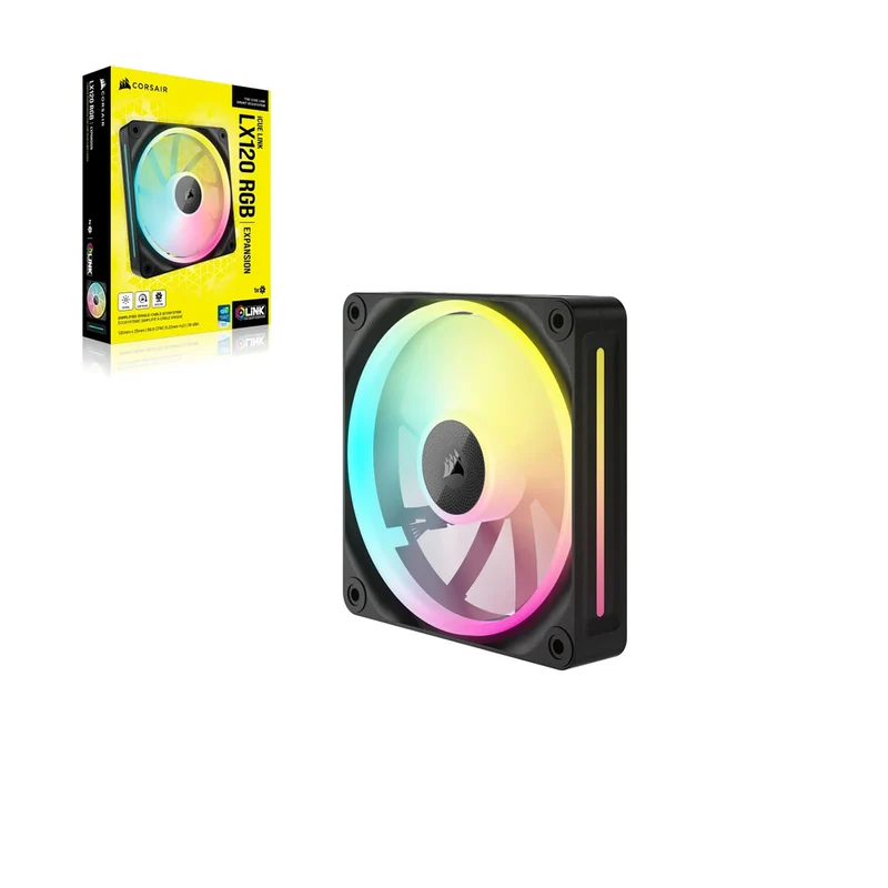 Corsair iCUE LINK LX120 RGB 120MM PWM PC Fan Expansion Kit (Single Pack) (Black, White)