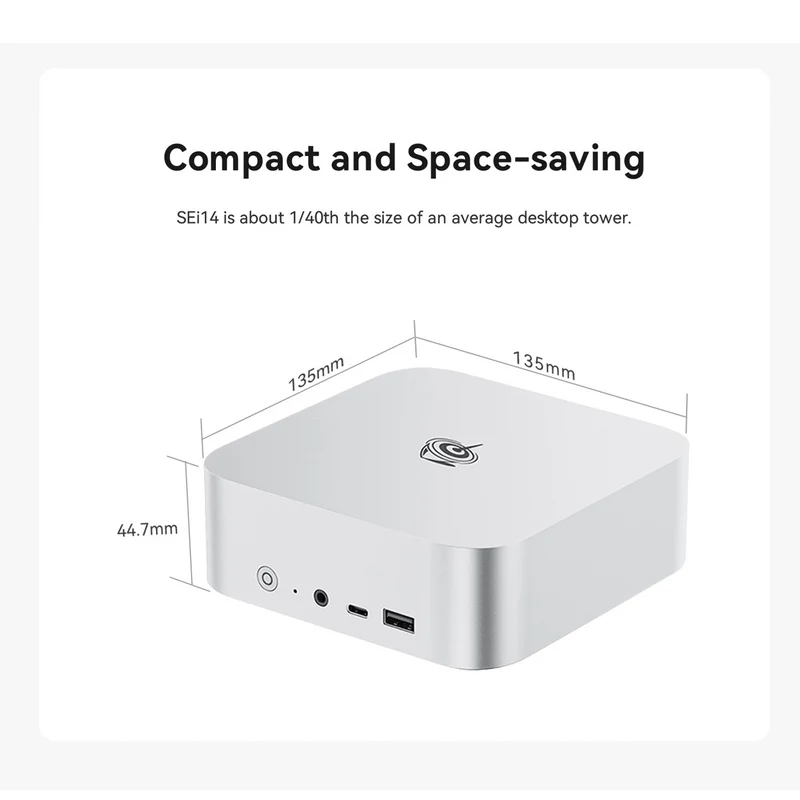 Beelink SEi14 Intel Core Ultra 5 125H Processor 32GB RAM 1TB SSD Mini PC (Frost Silver, Space Grey)