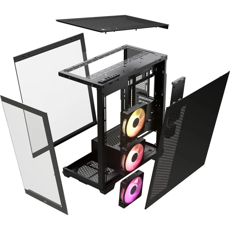 Corsair iCue Link 3500X RGB TG Mid-Tower PC Case (Black, White)
