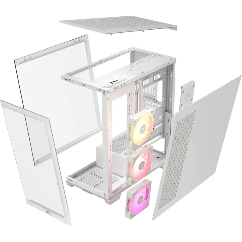 Corsair iCue Link 3500X RGB TG Mid-Tower PC Case (Black, White)