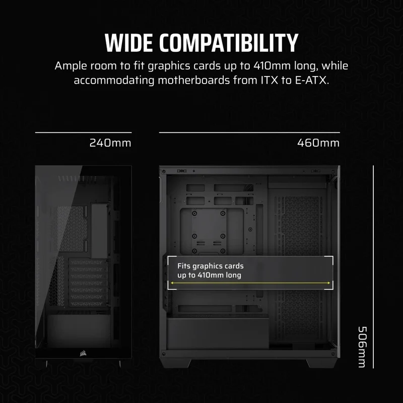 Corsair 3500X TG Mid-Tower PC Case (Black, White)