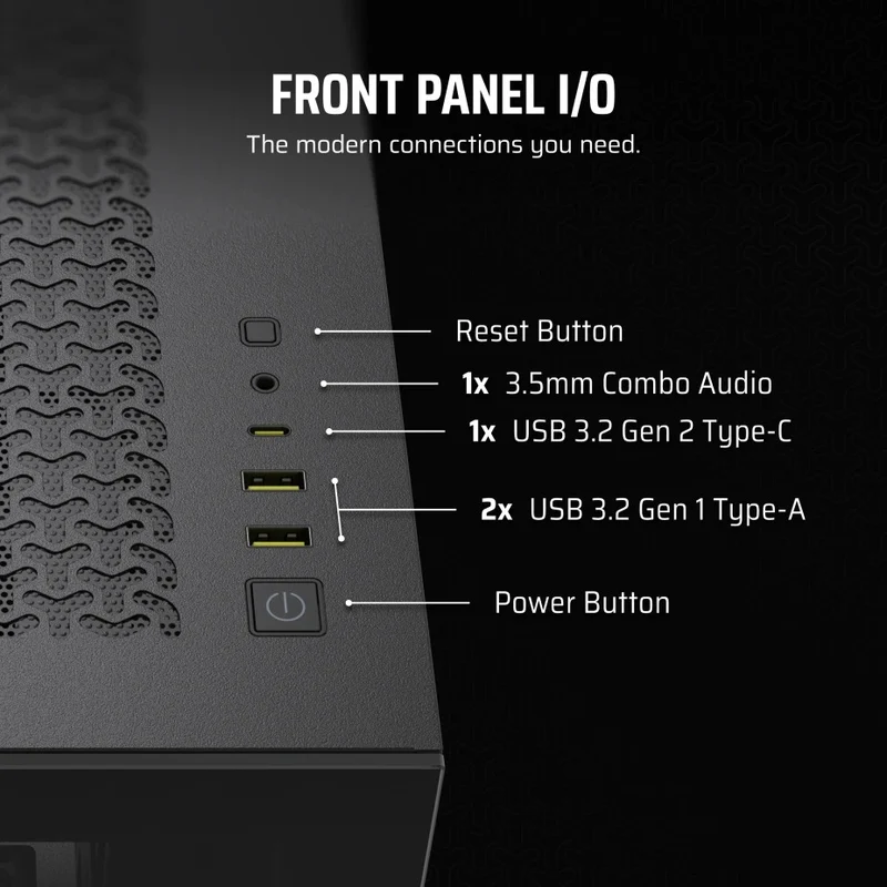 Corsair 3500X TG Mid-Tower PC Case (Black, White)
