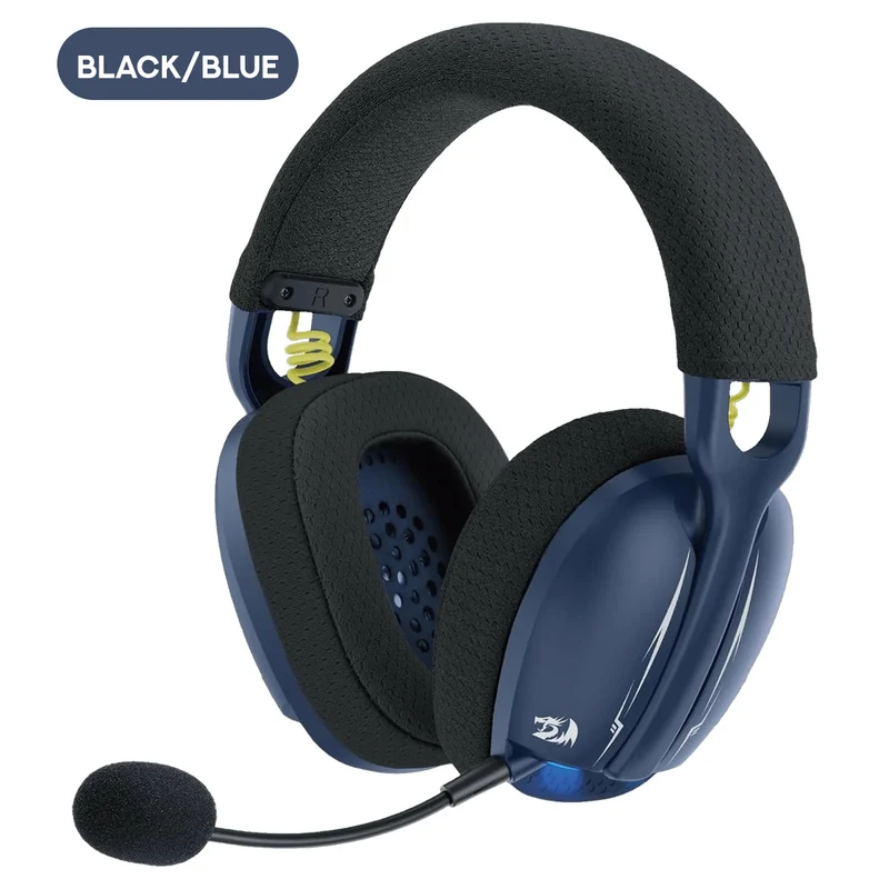 Redragon H878 Skuld Pro Lightweight Wireless Gaming Headset (Black/Blue, Black,Blue, White)