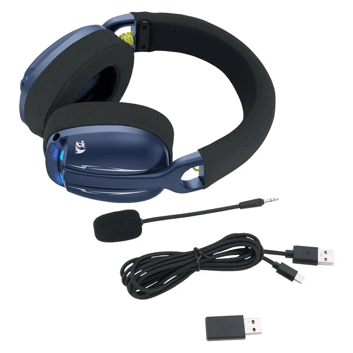 Redragon H878 Skuld Pro Lightweight Wireless Gaming Headset (Black/Blue, Black,Blue, White)