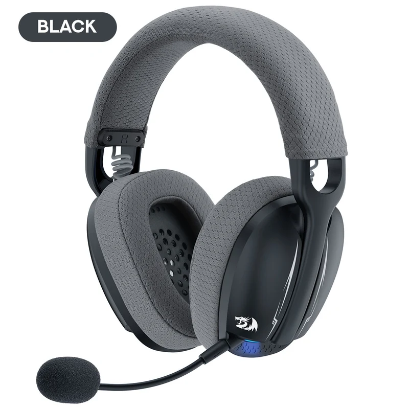 Redragon H878 Skuld Pro Lightweight Wireless Gaming Headset (Black/Blue, Black,Blue, White)