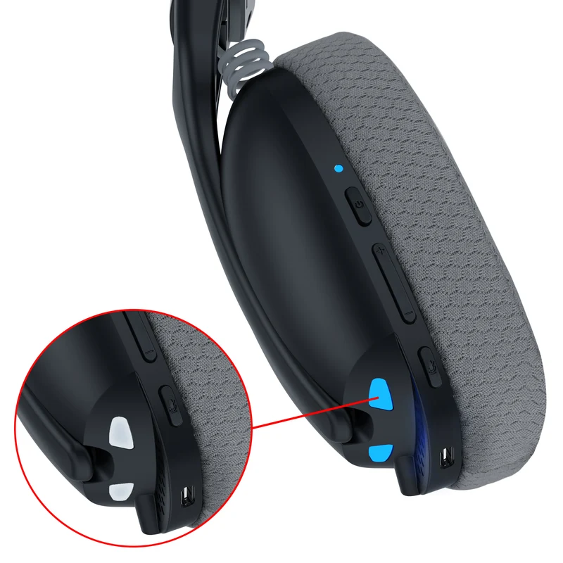 Redragon H878 Skuld Pro Lightweight Wireless Gaming Headset (Black/Blue, Black,Blue, White)