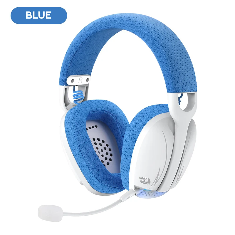 Redragon H878 Skuld Pro Lightweight Wireless Gaming Headset (Black/Blue, Black,Blue, White)