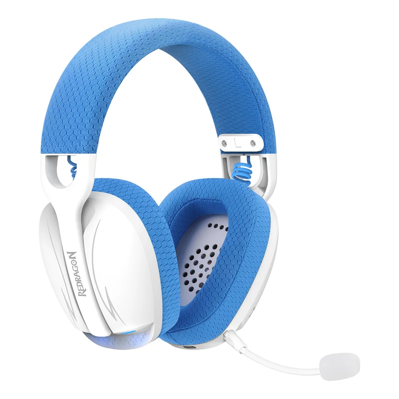 Redragon H878 Skuld Pro Lightweight Wireless Gaming Headset (Black/Blue, Black,Blue, White)