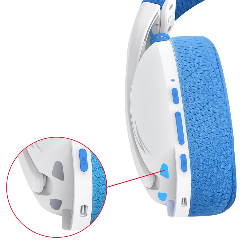 Redragon H878 Skuld Pro Lightweight Wireless Gaming Headset (Black/Blue, Black,Blue, White)