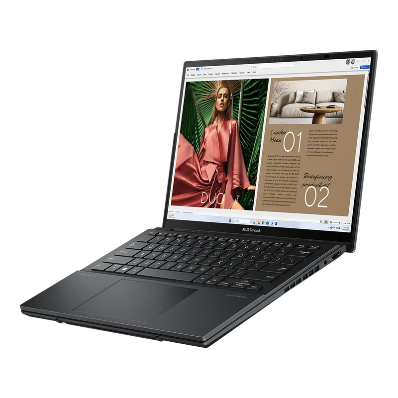Asus Zenbook Duo 14 UX8406MA-PZ221WSM Laptop (Inkwell Gray) | Touch Screen 14" OLED | Ultra 7 155H | 32GB LPDDR5X | 1TB SSD | Intel Arc Graphics | Windows 11 Home + MS Office Home & Student 2021 + Microsoft 365 Basic + Sleeve + Stylus Pen