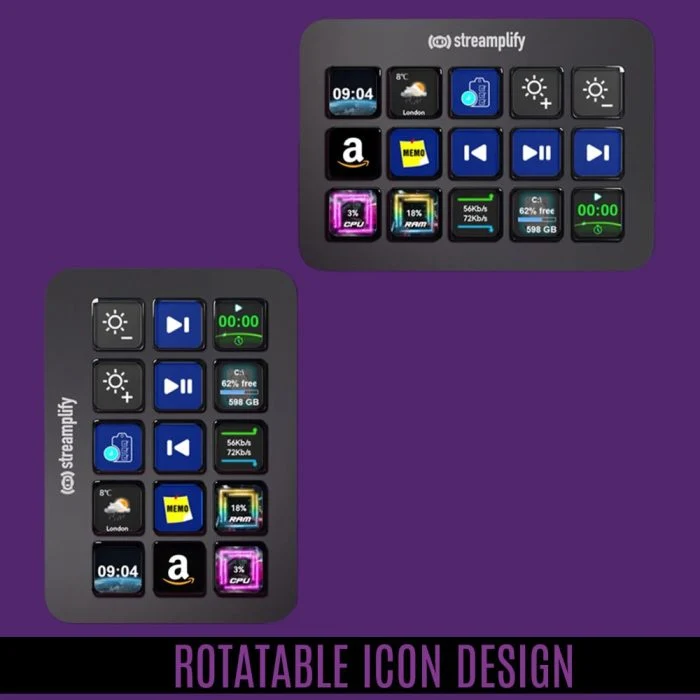 Streamplify Streaming Deck One Control Pad with 15 Customizable LCD Keys