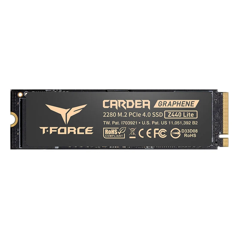 TeamGroup T-Force Cardea Z440 Lite M.2 2280 1TB PCIe Gen4 x4 NVMe 5000MB/s Read Gaming SSD with Graphene Heat Sink (TM8FFT001T0C129)