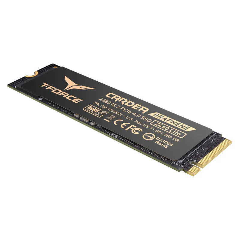 TeamGroup T-Force Cardea Z440 Lite M.2 2280 500GB PCIe Gen4 x4 NVMe 5000MB/s Read Gaming SSD with Graphene Heat Sink (TM8FFT500G0C129)