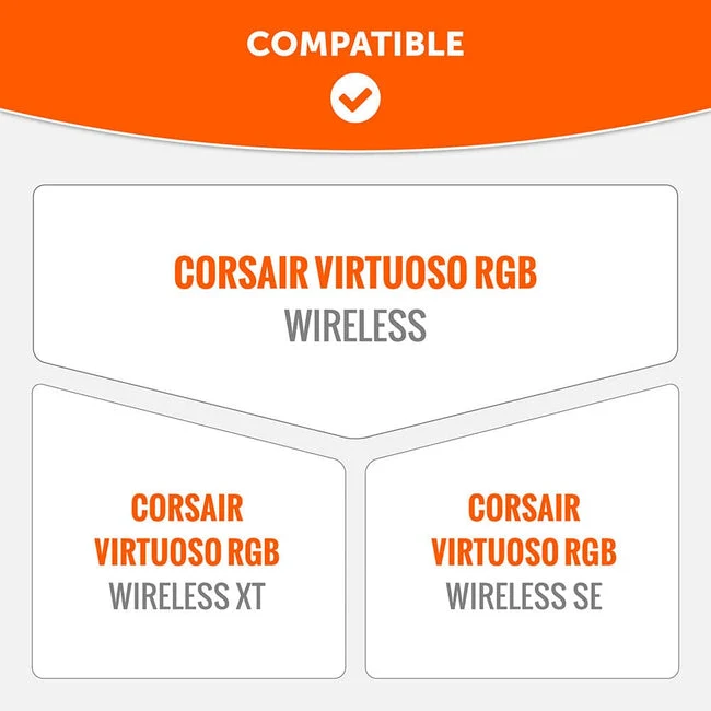 Wicked Cushions Corsair Virtuoso Silicone Headband Cover - WC BandZ Virtuoso (90s Black, 90s White)