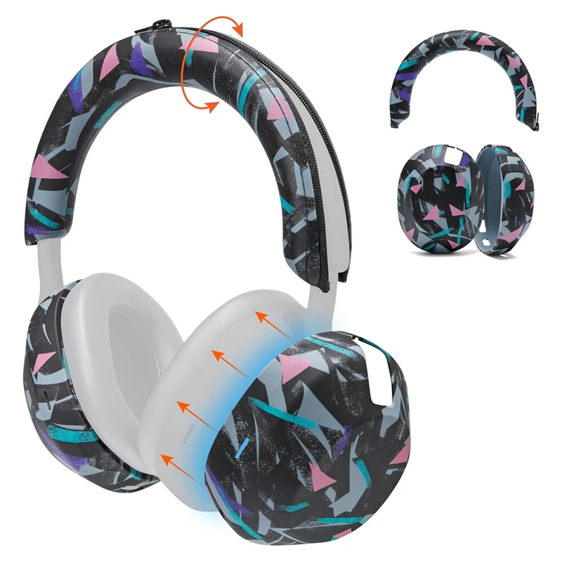 Wicked Cushions Sony XM5 Protective Shell Cover - WC ShellZ XM5 (Black, 90s Black, Geo Grey)