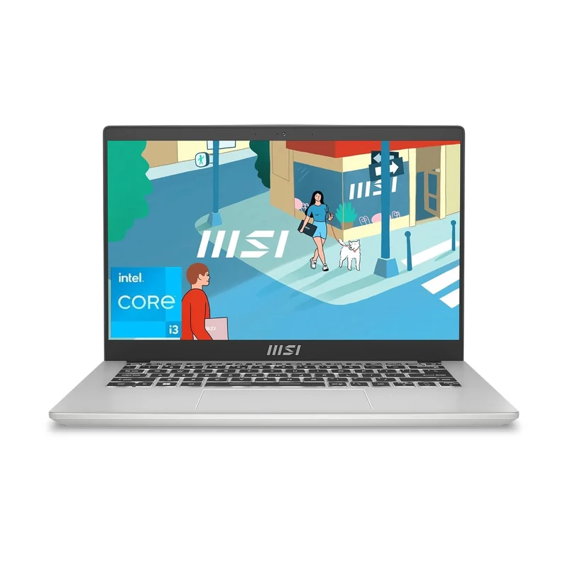 MSI Modern 14 C13M-1263PH Laptop (Urban Silver) | 14" FHD (1920x1080) IPS | i3-1315U | 8GB RAM | 512GB SSD | Intel UHD Graphics | Windows 11 Home + MSI Sleeve Bag GP
