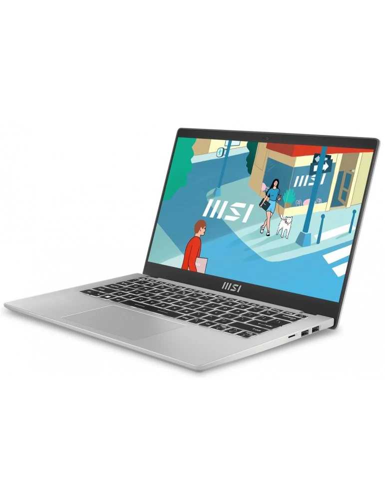 MSI Modern 14 C13M-1263PH Laptop (Urban Silver) | 14" FHD (1920x1080) IPS | i3-1315U | 8GB RAM | 512GB SSD | Intel UHD Graphics | Windows 11 Home + MSI Sleeve Bag GP