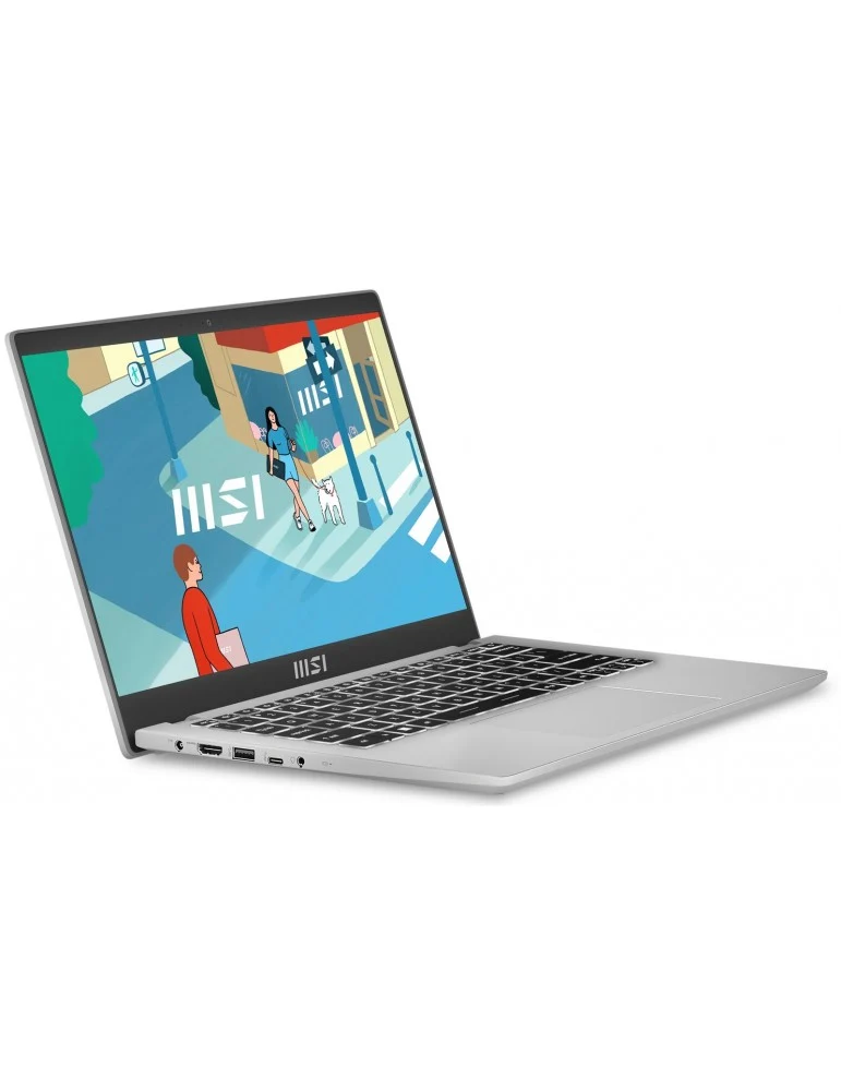 MSI Modern 14 C13M-1263PH Laptop (Urban Silver) | 14" FHD (1920x1080) IPS | i3-1315U | 8GB RAM | 512GB SSD | Intel UHD Graphics | Windows 11 Home + MSI Sleeve Bag GP