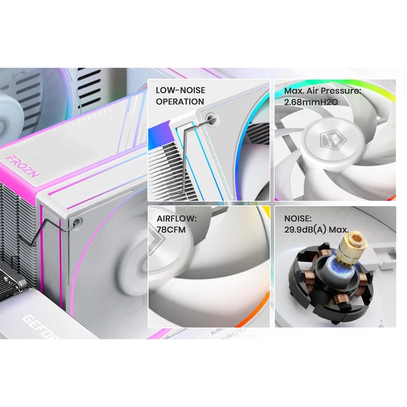 ID-Cooling Frozn A410 ARGB 4 Heatpipe 120mm CPU Cooler (Black, White)