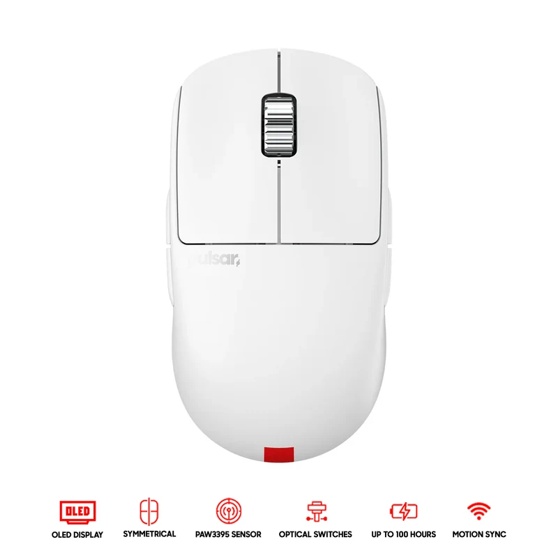 Pulsar X2A eS eSports Tournament Ed. Ambidextrous Symmetrical Wireless Gaming Mouse Size 2 (White) (PX2AES22)