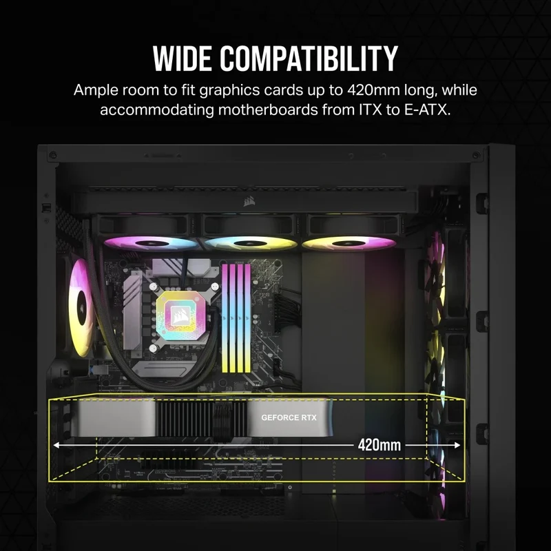Corsair 5000D Airflow Core Tempered Glass Mid-Tower ATX PC Case (Black, White)
