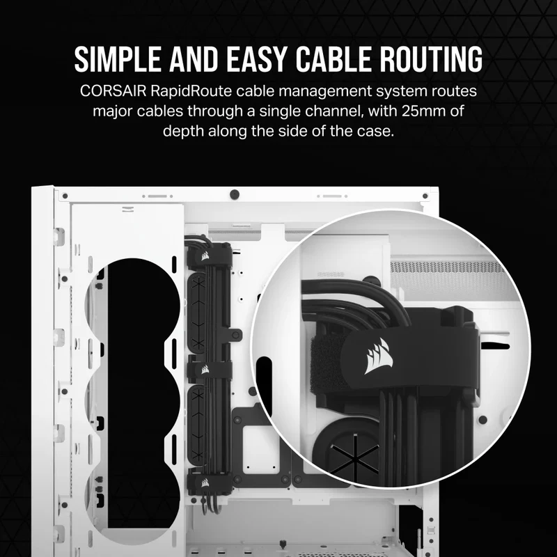 Corsair 5000D Airflow Core Tempered Glass Mid-Tower ATX PC Case (Black, White)