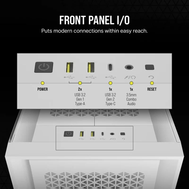 Corsair 5000D Airflow Core Tempered Glass Mid-Tower ATX PC Case (Black, White)