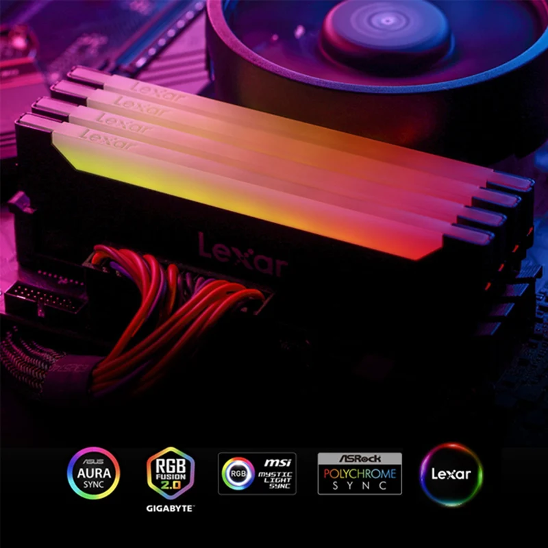 Lexar Hades RGB 16GB Kit (2x8GB) DDR4 3600MHz CL19 Support Intel XMP 2.0 & AMD Ryzen Gaming Desktop Memory (LD4BU008G-R3600GDLH)