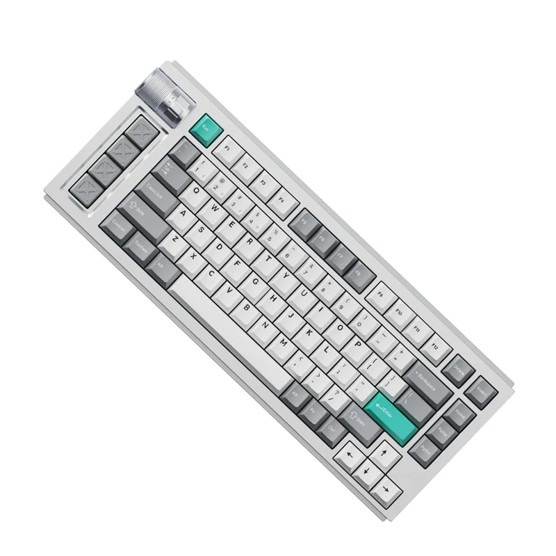 Keychron Lemokey L1 QMK/Via Fully Assembled With Knob RGB Backlit Hot-Swappable 75% Wireless Custom Gaming Keyboard - Space Silver (Gateron Jupiter Red Switch) (L1-X1)
