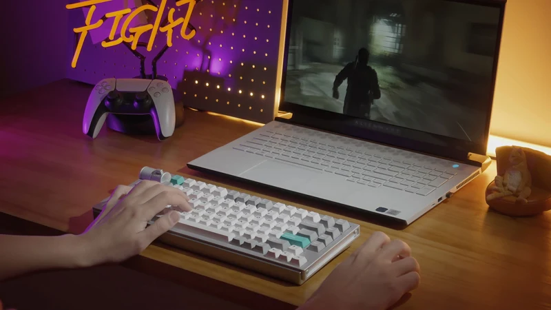 Keychron Lemokey L1 QMK/Via Fully Assembled With Knob RGB Backlit Hot-Swappable 75% Wireless Custom Gaming Keyboard - Space Silver (Gateron Jupiter Red Switch) (L1-X1)