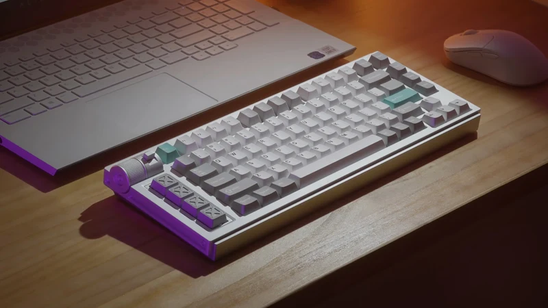 Keychron Lemokey L1 QMK/Via Fully Assembled With Knob RGB Backlit Hot-Swappable 75% Wireless Custom Gaming Keyboard - Space Silver (Gateron Jupiter Red Switch) (L1-X1)