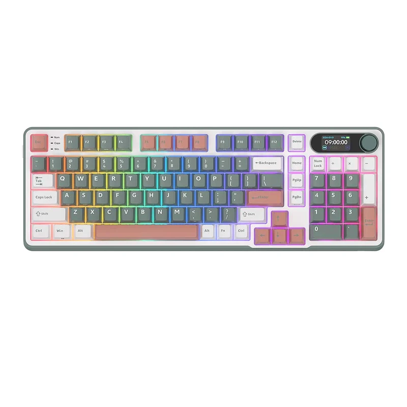 Royal Kludge RK-S98 Tri-Mode RGB 98 Keys Hot Swappable Mechanical Keyboard Camping (Blue Switch, Brown Switch, Chartreuse Switch, Beige Switch)