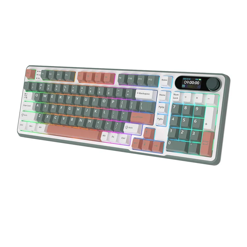 Royal Kludge RK-S98 Tri-Mode RGB 98 Keys Hot Swappable Mechanical Keyboard Camping (Blue Switch, Brown Switch, Chartreuse Switch, Beige Switch)