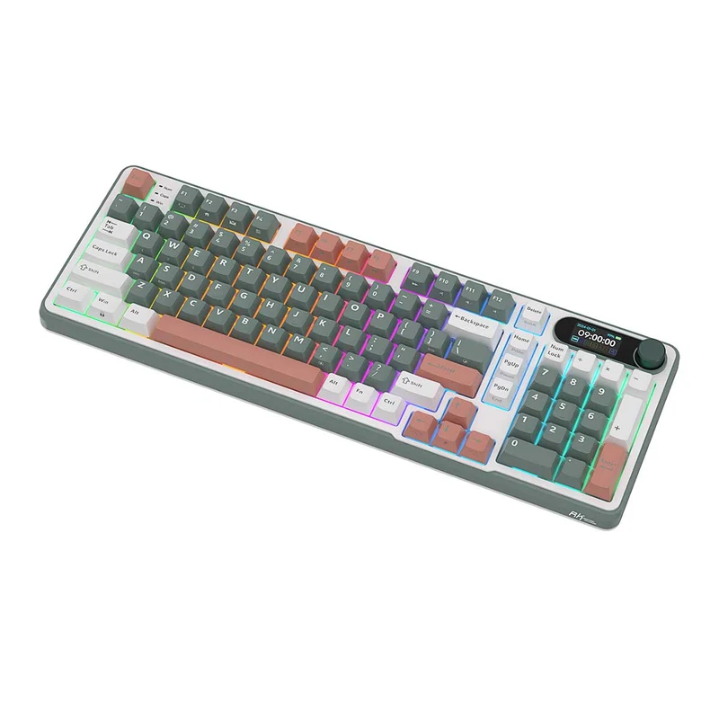 Royal Kludge RK-S98 Tri-Mode RGB 98 Keys Hot Swappable Mechanical Keyboard Camping (Blue Switch, Brown Switch, Chartreuse Switch, Beige Switch)