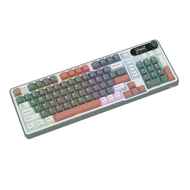 Royal Kludge RK-S98 Tri-Mode RGB 98 Keys Hot Swappable Mechanical Keyboard Camping (Blue Switch, Brown Switch, Chartreuse Switch, Beige Switch)