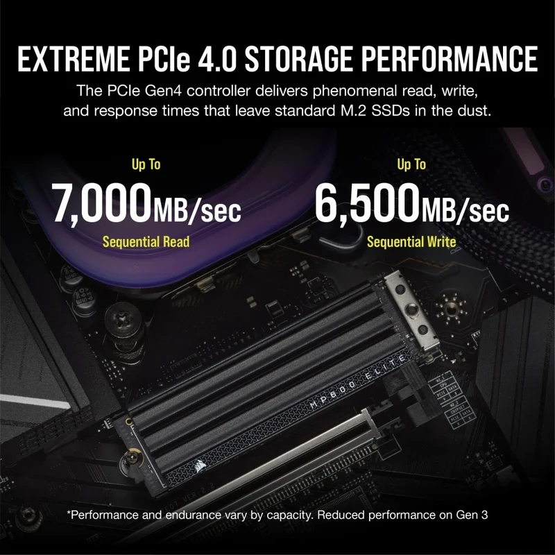 Corsair MP600 Elite PCIe 4.0 Gen4 x4 NVME M.2 SSD With Heatsink (1 TB, 2TB)