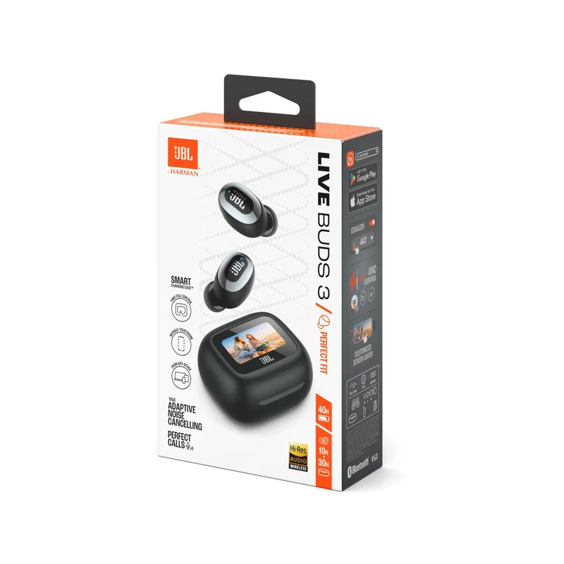 JBL Live Buds 3 True Wireless Noise Cancelling Closed-Stick Earbuds (Black, Silver, Purple, Blue)