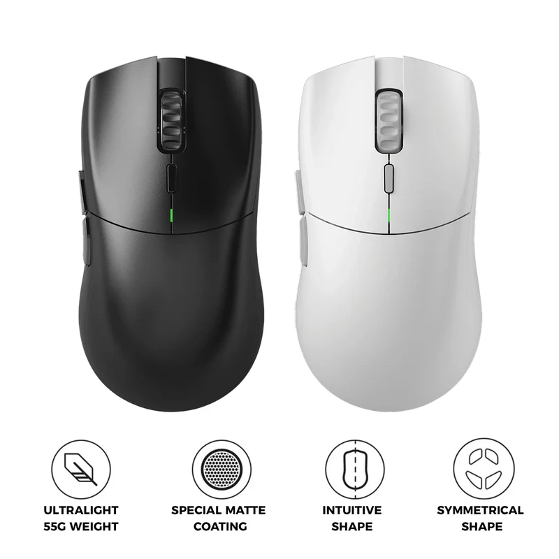 Glorious Series 2 Pro 8KHz Ultralight Weight Wireless Gaming Mouse (Black, White)