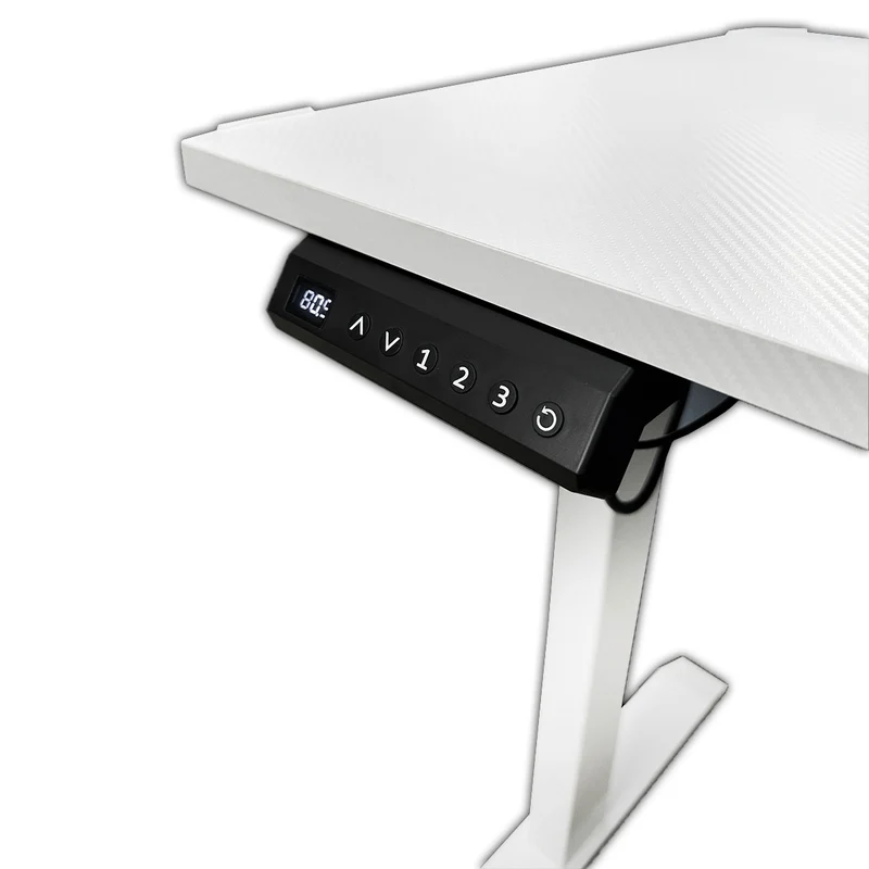 Dragonwar GT-015 L Shaped RGB Moving Height Table (Black, White)