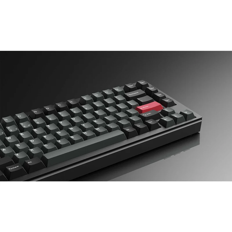 Keychron Lemokey L1 QMK/Via Fully Assembled With Knob RGB Backlit Hot-Swappable 75% Wireless Custom Gaming Keyboard - Carbon Black (Gateron Jupiter Red Switch) (L1-M1)