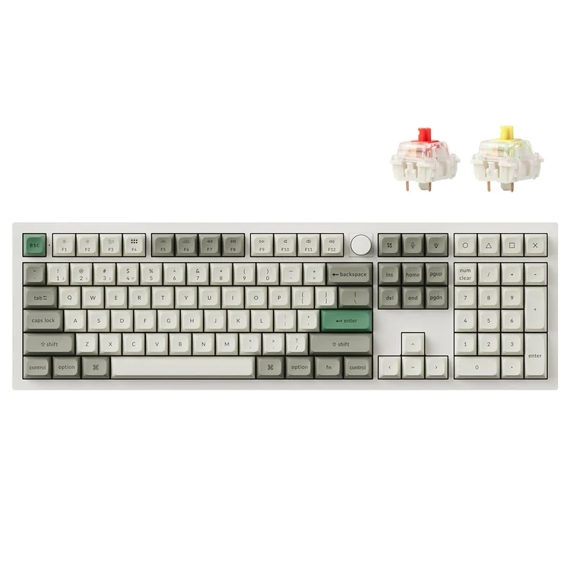Keychron Q6 Max QMK/Via Fully Assembled With Knob RGB Backlit Hot-Swappable Full Size Wireless Custom Mechanical Keyboard - Shell White (Red Switch, Banana Switch)