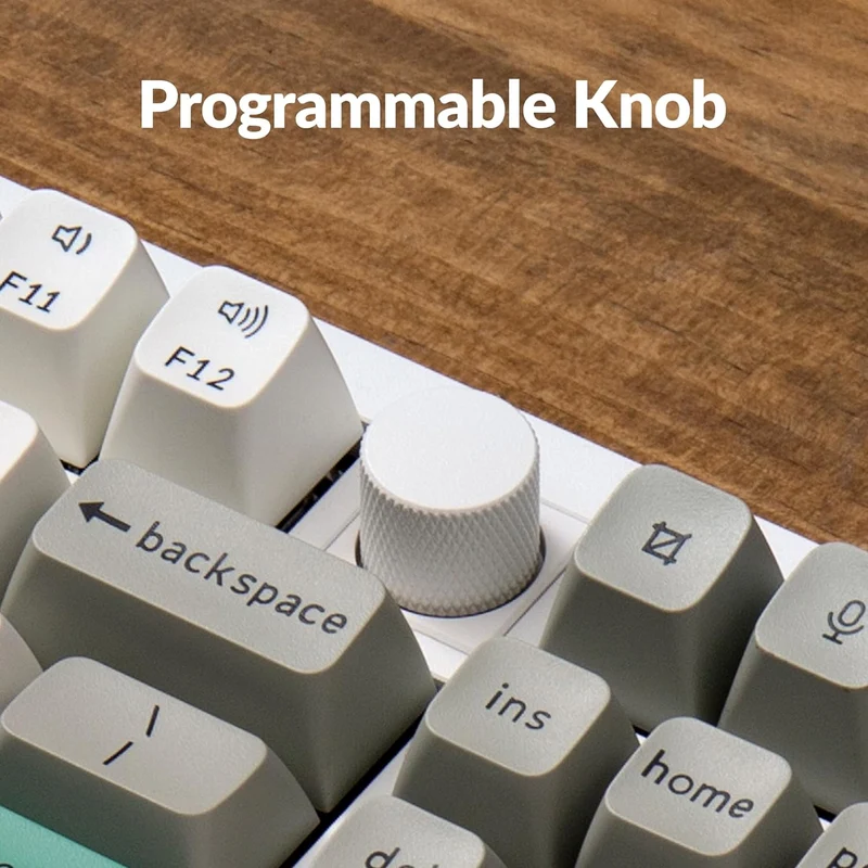 Keychron Q6 Max QMK/Via Fully Assembled With Knob RGB Backlit Hot-Swappable Full Size Wireless Custom Mechanical Keyboard - Shell White (Red Switch, Banana Switch)