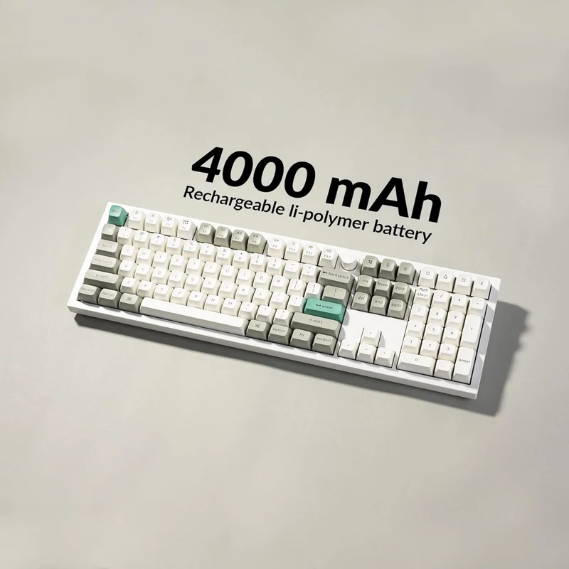 Keychron Q6 Max QMK/Via Fully Assembled With Knob RGB Backlit Hot-Swappable Full Size Wireless Custom Mechanical Keyboard - Shell White (Red Switch, Banana Switch)