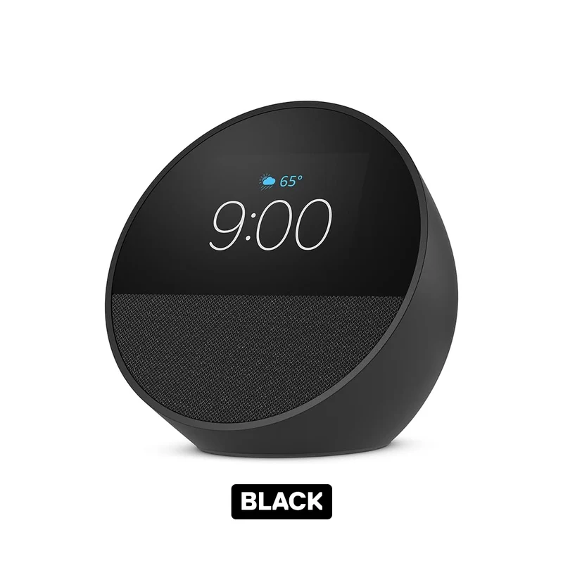 Amazon Echo Spot Smart Alarm Clock with Vibrant Sound and Alexa (Black, Ocean Blue, Glacier White)